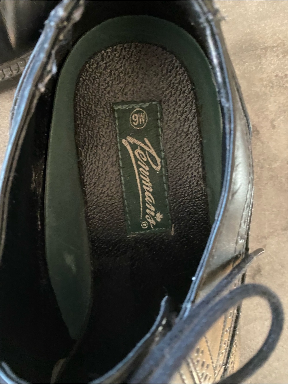 3/25$ Men's Black Wingtip Derby Dress Shoes - Picture 5 of 6